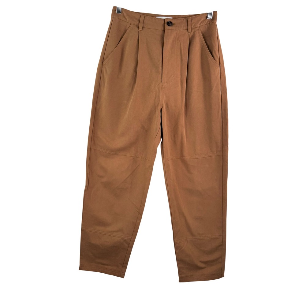 Anthropologie‎ GREYLIN Brown High Rise Pleated Wide Leg career Pants 90s Size M